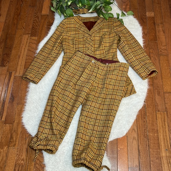 Vintage Plaid Tartan Knickers Riding Suit Blazer Set - Picture 12 of 15